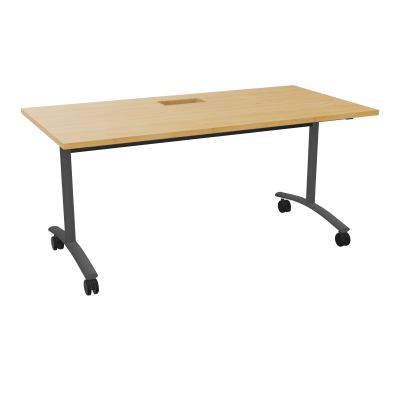 TABLE ABATTANTE L160XP80XH73,5CM DECOUPE POUR TRAPPE + GOULOTTE L300 MM