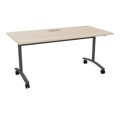 TABLE ABATTANTE L160XP80XH73,5CM DECOUPE POUR TRAPPE + GOULOTTE L300 MM