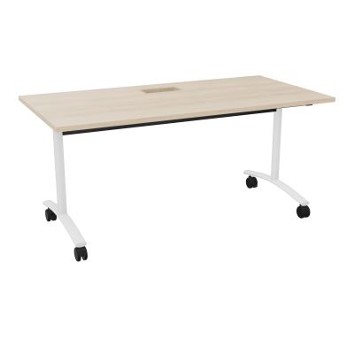 TABLE ABATTANTE L160XP80XH73,5CM DECOUPE POUR TRAPPE + GOULOTTE L300 MM
