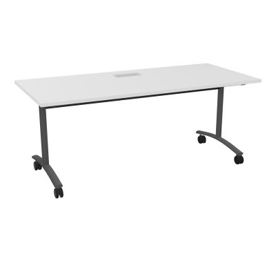 TABLE ABATTANTE L180XP80XH73,5CM DECOUPE POUR TRAPPE + GOULOTTE L300 MM