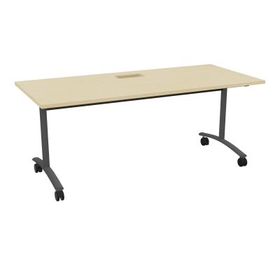TABLE ABATTANTE L180XP80XH73,5CM DECOUPE POUR TRAPPE + GOULOTTE L300 MM