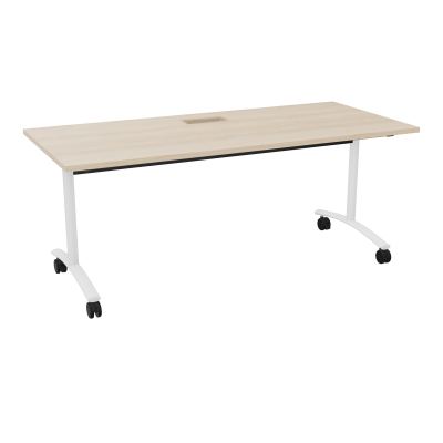 TABLE ABATTANTE L180XP80XH73,5CM DECOUPE POUR TRAPPE + GOULOTTE L300 MM