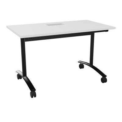 TABLE ABATTANTE L120XP68XH73,5CM DECOUPE POUR TRAPPE + GOULOTTE L300 MM