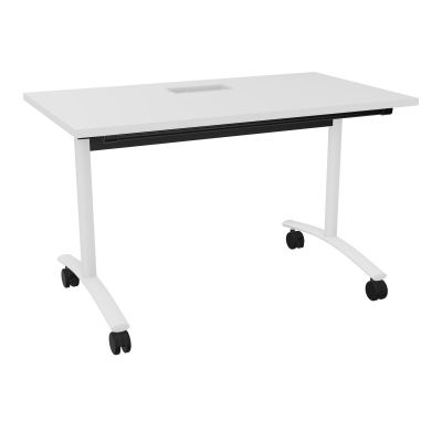 TABLE ABATTANTE L120XP68XH73,5CM DECOUPE POUR TRAPPE + GOULOTTE L300 MM