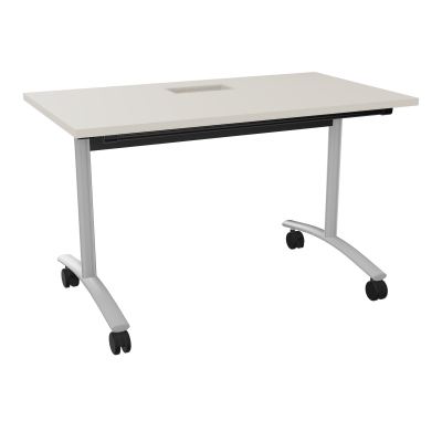 TABLE ABATTANTE L120XP68XH73,5CM DECOUPE POUR TRAPPE + GOULOTTE L300 MM