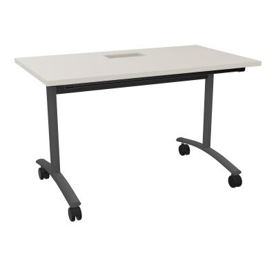 TABLE ABATTANTE L120XP68XH73,5CM DECOUPE POUR TRAPPE + GOULOTTE L300 MM