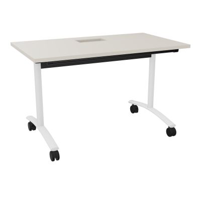 TABLE ABATTANTE L120XP68XH73,5CM DECOUPE POUR TRAPPE + GOULOTTE L300 MM