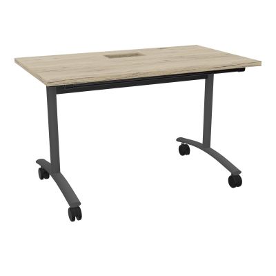TABLE ABATTANTE L120XP68XH73,5CM DECOUPE POUR TRAPPE + GOULOTTE L300 MM