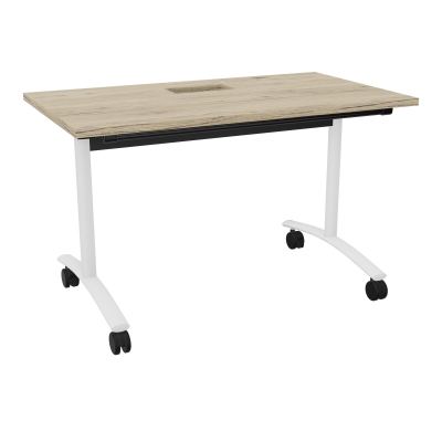 TABLE ABATTANTE L120XP68XH73,5CM DECOUPE POUR TRAPPE + GOULOTTE L300 MM