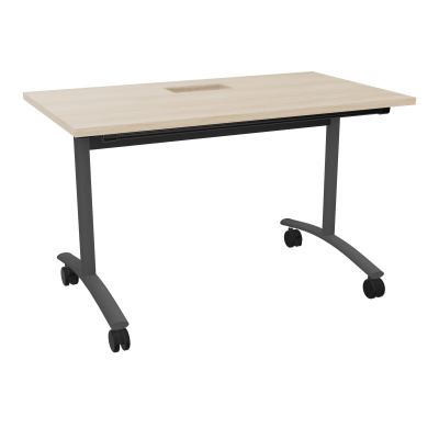 TABLE ABATTANTE L120XP68XH73,5CM DECOUPE POUR TRAPPE + GOULOTTE L300 MM
