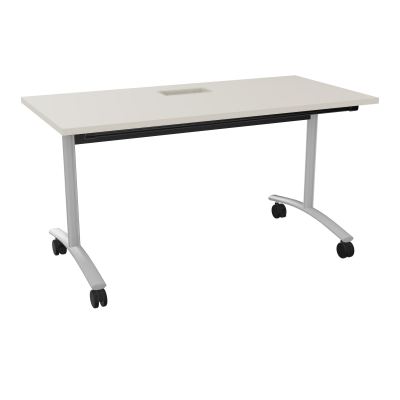 TABLE ABATTANTE L140XP68XH73,5CM DECOUPE POUR TRAPPE + GOULOTTE L300 MM