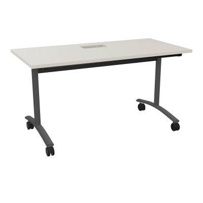 TABLE ABATTANTE L140XP68XH73,5CM DECOUPE POUR TRAPPE + GOULOTTE L300 MM