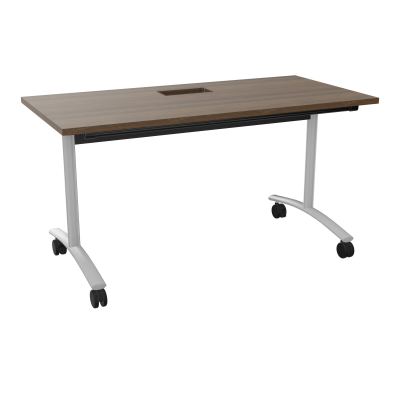 TABLE ABATTANTE L140XP68XH73,5CM DECOUPE POUR TRAPPE + GOULOTTE L300 MM