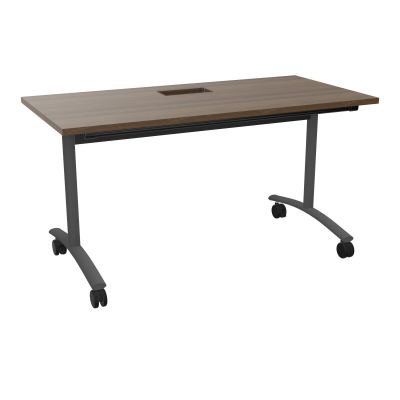 TABLE ABATTANTE L140XP68XH73,5CM DECOUPE POUR TRAPPE + GOULOTTE L300 MM