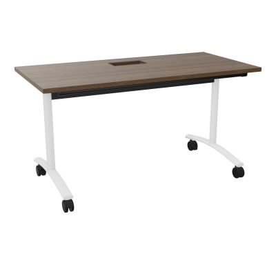 TABLE ABATTANTE L140XP68XH73,5CM DECOUPE POUR TRAPPE + GOULOTTE L300 MM