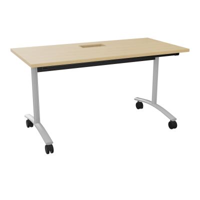 TABLE ABATTANTE L140XP68XH73,5CM DECOUPE POUR TRAPPE + GOULOTTE L300 MM