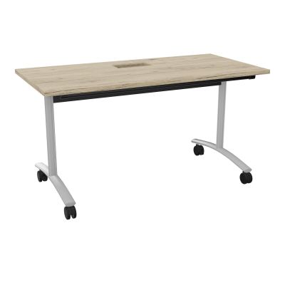 TABLE ABATTANTE L140XP68XH73,5CM DECOUPE POUR TRAPPE + GOULOTTE L300 MM