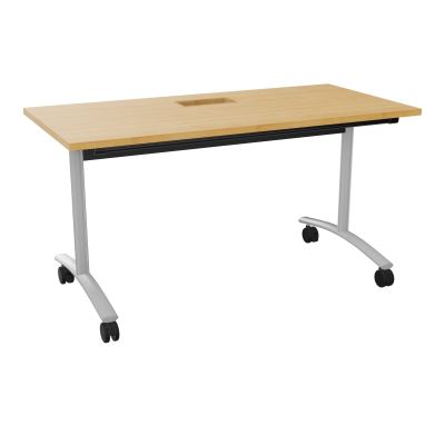 TABLE ABATTANTE L140XP68XH73,5CM DECOUPE POUR TRAPPE + GOULOTTE L300 MM