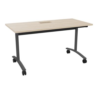 TABLE ABATTANTE L140XP68XH73,5CM DECOUPE POUR TRAPPE + GOULOTTE L300 MM