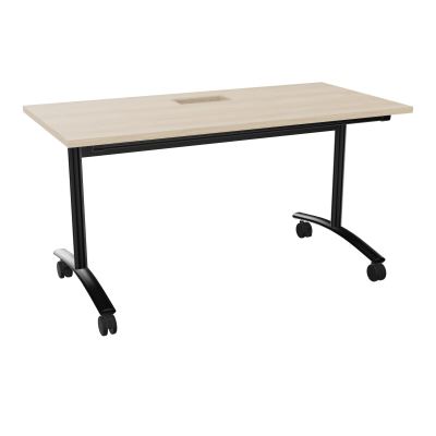 TABLE ABATTANTE L140XP68XH73,5CM DECOUPE POUR TRAPPE + GOULOTTE L300 MM