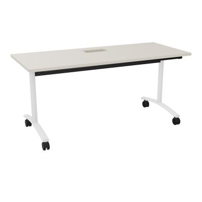 TABLE ABATTANTE L160XP68XH73,5CM DECOUPE POUR TRAPPE + GOULOTTE L300 MM