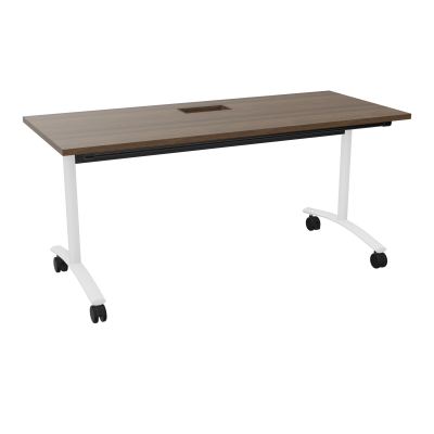 TABLE ABATTANTE L160XP68XH73,5CM DECOUPE POUR TRAPPE + GOULOTTE L300 MM