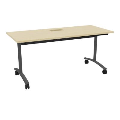 TABLE ABATTANTE L160XP68XH73,5CM DECOUPE POUR TRAPPE + GOULOTTE L300 MM