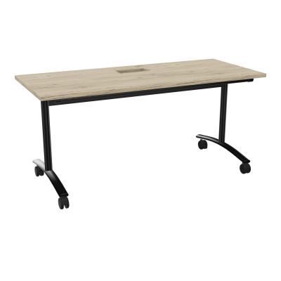TABLE ABATTANTE L160XP68XH73,5CM DECOUPE POUR TRAPPE + GOULOTTE L300 MM