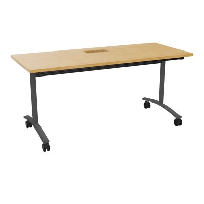 TABLE ABATTANTE L160XP68XH73,5CM DECOUPE POUR TRAPPE + GOULOTTE L300 MM