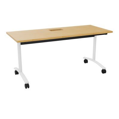 TABLE ABATTANTE L160XP68XH73,5CM DECOUPE POUR TRAPPE + GOULOTTE L300 MM