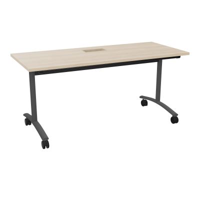 TABLE ABATTANTE L160XP68XH73,5CM DECOUPE POUR TRAPPE + GOULOTTE L300 MM