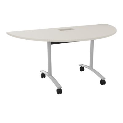 TABLE ABATTANTE 1/2 LUNE 165X82,5CM DECOUPE POUR TRAPPE + GOULOTTE L300 MM