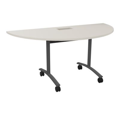 TABLE ABATTANTE 1/2 LUNE 165X82,5CM DECOUPE POUR TRAPPE + GOULOTTE L300 MM