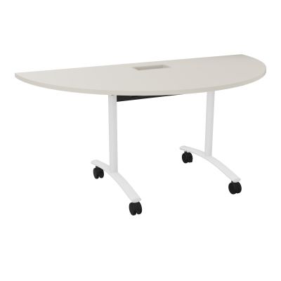 TABLE ABATTANTE 1/2 LUNE 165X82,5CM DECOUPE POUR TRAPPE + GOULOTTE L300 MM