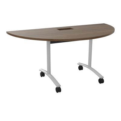 TABLE ABATTANTE 1/2 LUNE 165X82,5CM DECOUPE POUR TRAPPE + GOULOTTE L300 MM