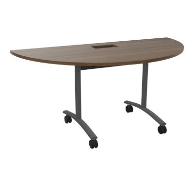TABLE ABATTANTE 1/2 LUNE 165X82,5CM DECOUPE POUR TRAPPE + GOULOTTE L300 MM