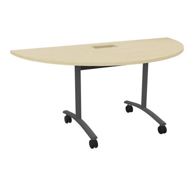 TABLE ABATTANTE 1/2 LUNE 165X82,5CM DECOUPE POUR TRAPPE + GOULOTTE L300 MM