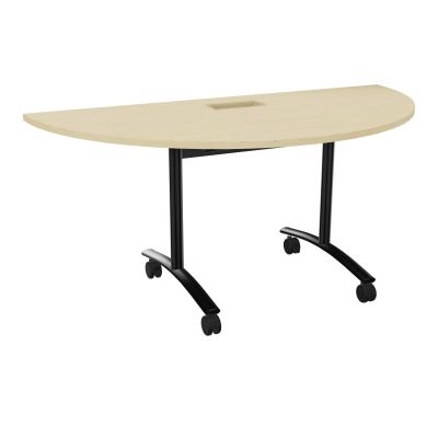 TABLE ABATTANTE 1/2 LUNE 165X82,5CM DECOUPE POUR TRAPPE + GOULOTTE L300 MM