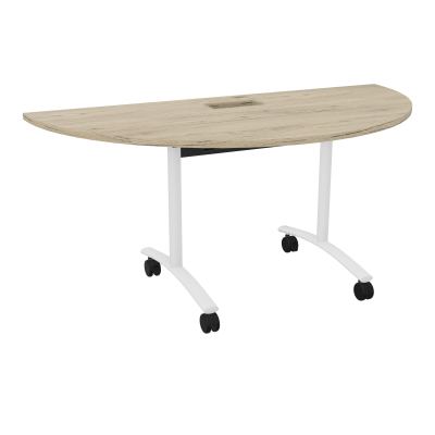 TABLE ABATTANTE 1/2 LUNE 165X82,5CM DECOUPE POUR TRAPPE + GOULOTTE L300 MM