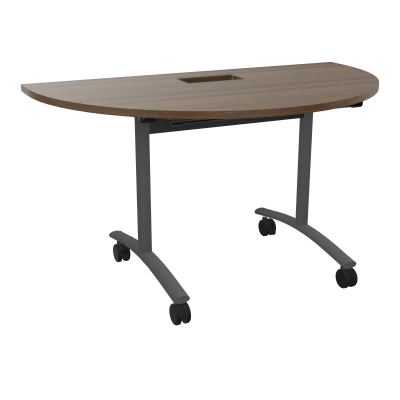 TABLE ABATTANTE 1/2 LUNE 136X78CM DECOUPE POUR TRAPPE + GOULOTTE L300 MM