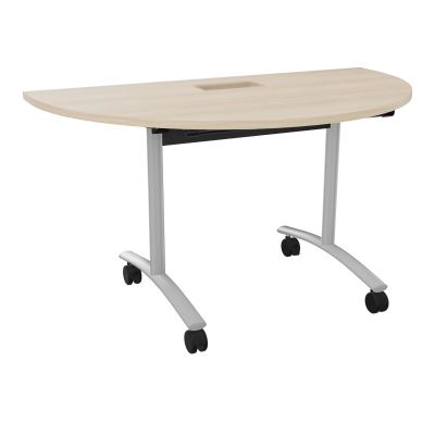TABLE ABATTANTE 1/2 LUNE 136X78CM DECOUPE POUR TRAPPE + GOULOTTE L300 MM