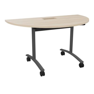 TABLE ABATTANTE 1/2 LUNE 136X78CM DECOUPE POUR TRAPPE + GOULOTTE L300 MM