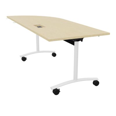 TABLE ABATTANTE PLATEAU DECOUPE TRAPPE AVEC ANGLE 90° INTEGRE P80xL205 cm - ANGLE A DROIT