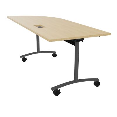 TABLE ABATTANTE PLATEAU DECOUPE TRAPPE AVEC ANGLE 90° INTEGRE P80xL205 cm - ANGLE A DROIT