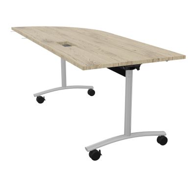 TABLE ABATTANTE PLATEAU DECOUPE TRAPPE AVEC ANGLE 90° INTEGRE P80xL205 cm - ANGLE A DROIT