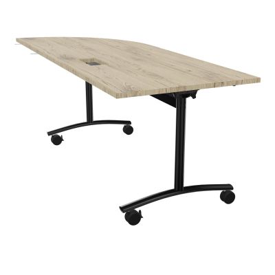 TABLE ABATTANTE PLATEAU DECOUPE TRAPPE AVEC ANGLE 90° INTEGRE P80xL205 cm - ANGLE A DROIT