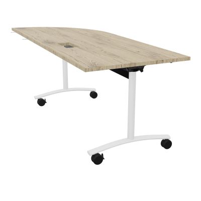 TABLE ABATTANTE PLATEAU DECOUPE TRAPPE AVEC ANGLE 90° INTEGRE P80xL205 cm - ANGLE A DROIT