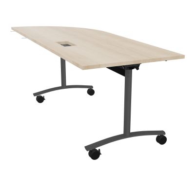 TABLE ABATTANTE PLATEAU DECOUPE TRAPPE AVEC ANGLE 90° INTEGRE P80xL205 cm - ANGLE A DROIT