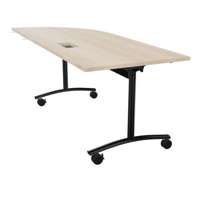 TABLE ABATTANTE PLATEAU DECOUPE TRAPPE AVEC ANGLE 90° INTEGRE P80xL205 cm - ANGLE A DROIT