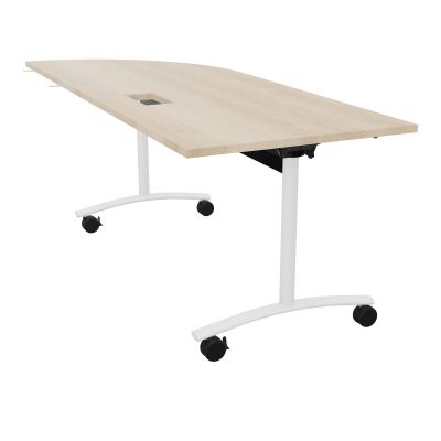 TABLE ABATTANTE PLATEAU DECOUPE TRAPPE AVEC ANGLE 90° INTEGRE P80xL205 cm - ANGLE A DROIT